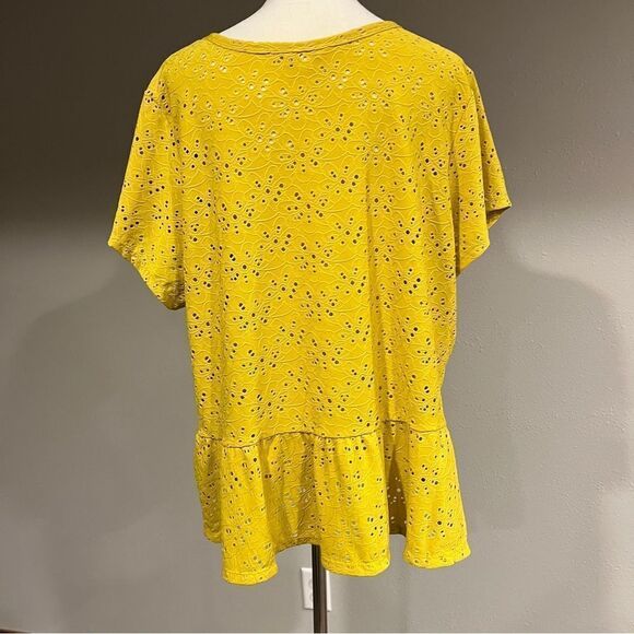 Nanette Short Sleeve plus size mustard color blouse top size 2 X - Picture 7 of 13
